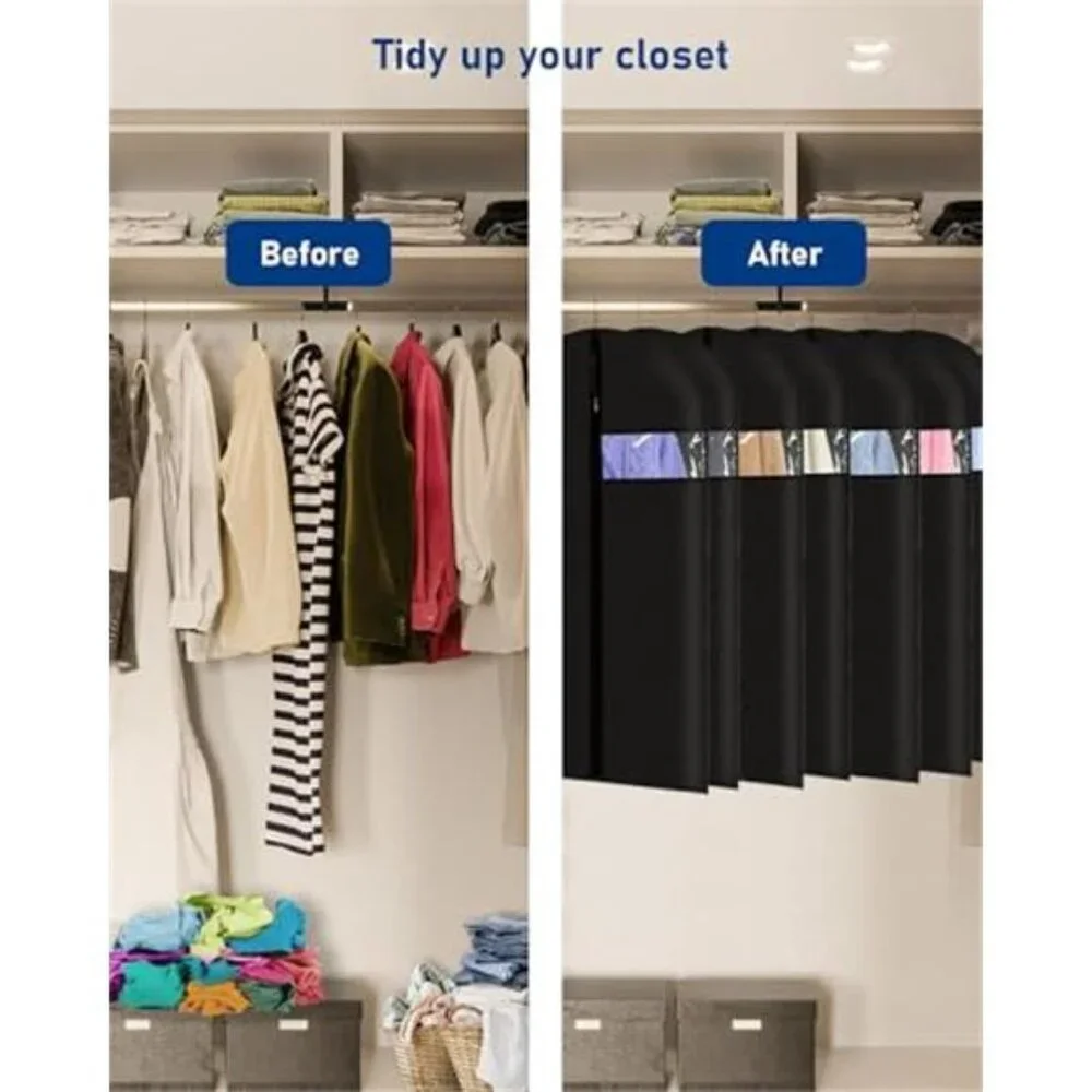Garment Bags 24x43 Inch 9 Pack Suit Covers Hanging Clothes Jackets Travel Storag